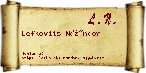 Lefkovits Nándor névjegykártya