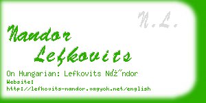 nandor lefkovits business card